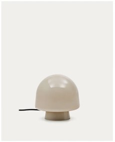 Szarobeżowa lampa stołowa ze szklanym kloszem (wysokość 20 cm) Reig – Kave Home