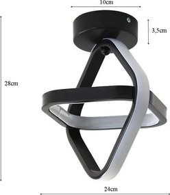 Plafon lampa LED sufitowa geometryczna metalowa AT70-2SL-Black