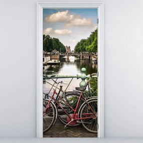 Fototapeta na drzwi - Rowery w mieście (95x205cm)