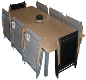 Czasza parasola ochronny na stół 220x100 cm + 6 do 8 rozkładanych krzeseł