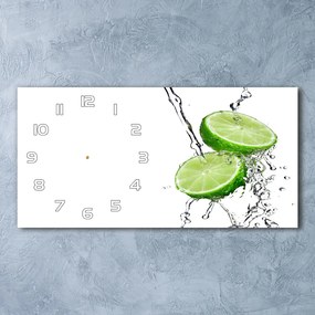 Zegar ścienny szklany cichy Limonki i woda