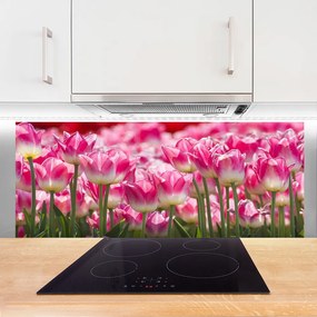 Szkło Ozdobne do Kuchni Pastelowe Tulipany w Słońcu