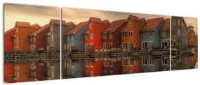 Obraz kolorowych domów (170x50 cm)