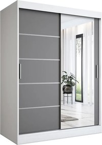 Szafa przesuwna 150 cm biel + antracyt R8-G25
