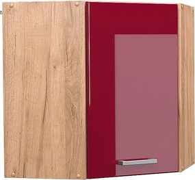 Szafka wisząca narożna czerwony połysk 57x34.1x60 r-line