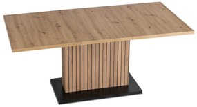 Stół Prostokątny Rozkładany z Lamelami GIANT 130-180 cm Dąb Artisan/Czarny Nowoczesny Loft