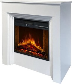 Kominek elektryczny BELLINI, kominek stojący, drewno białe, wyprodukowany we Włoszech, dł. 96 x gł. 35 x wys. 96