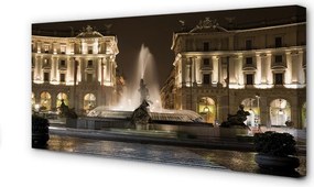 Obraz canvas na ścianę Rzymska Fontanna pod Nocnym Niebem