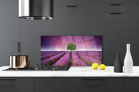 Panel Szklany Samotne Drzewo na Łące