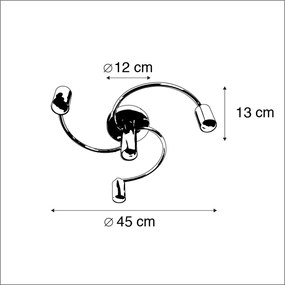 Lampa sufitowa w stylu art deco mosiądz 4-światłowa - Facil ArtDeco Oswietlenie wewnetrzne