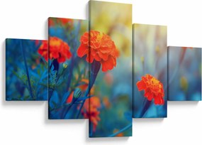 Obraz - Pomarańczowe kwiaty (125x70 cm)