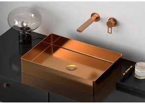 Umywalka ze stali nierdzewnej w kolorze miedzi 50x35 cm Aurum – Sapho