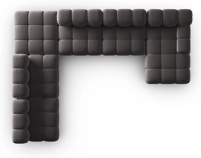 Ciemnoszara aksamitna sofa 379 cm Bellis – Micadoni Home