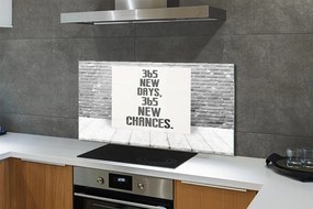 Szkło Ozdobne do Kuchni Napis na Ceglanym Murze