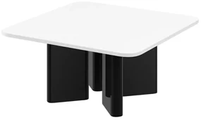 Stolik kawowy DIVERSO 80x80 biały mat/czarny mat HUBERTUS