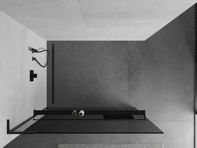 Mexen Kioto+ L ścianka prysznicowa z półką Walk-in 80 x 200 cm, grafit, czarna - 800-080-123-70-40