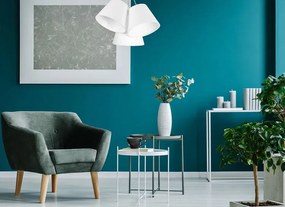 Biała nowoczesna lampa wisząca stożek - EXX67-Drima