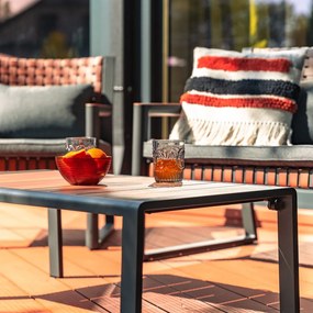 Zestaw Mebli Ogrodowych TEXAS z Sofą Fotelami i Stolikem Kawowym SZARY