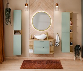 Jasnozielona szafka łazienkowa pod umywalkę - Verdessa 3X 60 cm