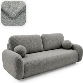 Sofa VIDI Rozkładana Dwuosobowa Ciemnoszara Boucle Japandi