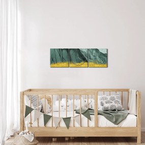 Obraz - Emerald Mountains N⁰2 (z zegarem) (90x30 cm)