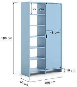 Niko szafa z półkami Baby Blue