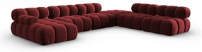 Czerwona aksamitna sofa 379 cm Bellis – Micadoni Home