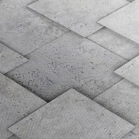 Obraz - Abstrakcja płytek betonowych (z zegarem) (90x30 cm)