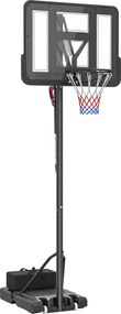 SPORTNOW Stojak na Koszykówkę, Regulowana Wysokość Kosza 235-305 cm, Podstawa na Kółkach do Wypełnienia, Czarny