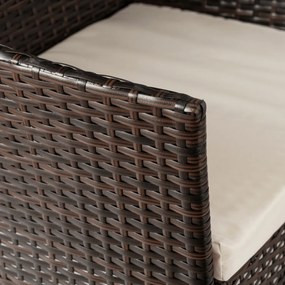 Zestaw Mebli Ogrodowych MISSISIPI Brązowy/Beżowy Sofa Krzesła Stolik Tarasowy Technorattan Nowoczesne