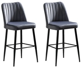 Zestaw krzeseł barowych Vento Grey and Black, 2 szt., 2 szt.