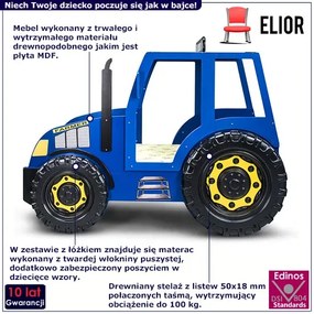 Niebieskie łóżko dla chłopca ciągnik zetor - Vivus 90x180 cm