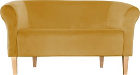 Sofa Milo tkanina Welur : Kolor nogi - Drewno, Kolor tkaniny - VELVET - MG15, Typ tkaniny - Velvet, Wysokość nogi - 20 cm