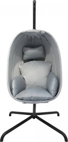 Fotel bujany podwieszany MIADOMODO szary, nośność 160 kg