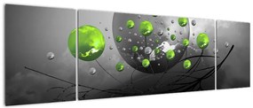 Obraz zielonych abstrakcyjnych kul (170x50 cm)