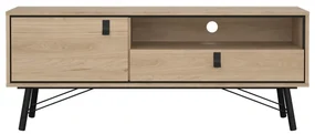Szafka pod TV w dekorze dębu w naturalnym kolorze 150x60x40 cm Ry – Tvilum