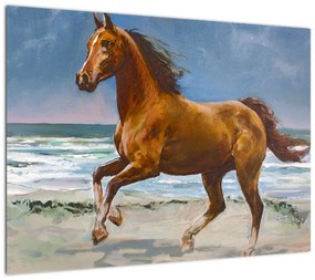 Obraz konia na plaży (70x50 cm)