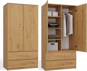 Szafa Malwa SS-90 | Dąb Artisan  | 90x50x180 cm | Nowoczesna Szafa Dwudrzwiowa