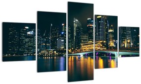 Obraz Singapuru nocą (125x70 cm)
