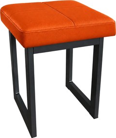 Taboret Solid podstawa metalowa stołek loft Eko-skóra : Kolor Stelaża - Czarny , Kolor tkaniny - EKO-SKÓRA - 20D, Typ tkaniny - Eko-skóra , Wysokość - 45 cm