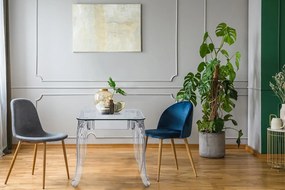 Transparentny stół w stylu retro Ghost 62 ze szklanym blatem