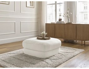 Biały podnóżek z materiału bouclé Leonore – Bobochic Paris