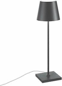 Lampa stołowa Poldina, ciemnoszara, 230 V, z wtyczką LED z funkcją ściemniania, 11 x 38 cm - nowoczesny design z aluminium