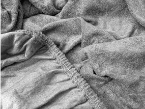 PrzytulneMieszkanie.pl Prześcieradło Frotte EXCLUSIVE jasnoszare 90 x 200 cm