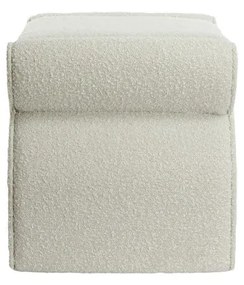 Kremowy puf z materiału bouclé Nafya – Light &amp; Living