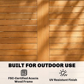 Outsunny Zestaw mebli ogrodowych FSC z drewna, 5-cz., składany stół z 4 krzesłami, lamelowy design | Aosom PL