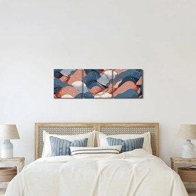 Obraz - Japońskie fale (z zegarem) (90x30 cm)