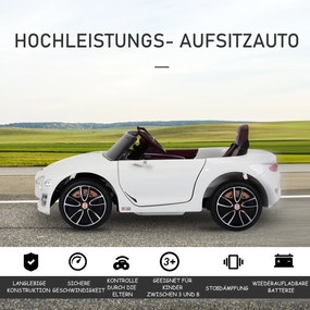 Homcom® samochód dla dzieci auto elektryczne bentley z pilotem biały