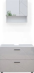 Zestaw mebli łazienkowych biały wysoki połysk 80x41x58.6 irma