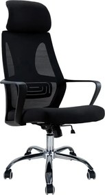 Fotel Biurowy Czarny Materiałowy Obrotowy Do Komputera T6-E57